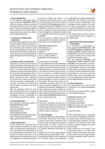 General Terms and Conditions of Business for Magazine ...