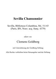 Sevilla Chansonnier - Goldberg Stiftung
