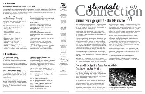 Summer reading program @ Glendale libraries - City of Glendale