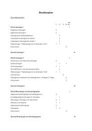 Studienplan - Geologie