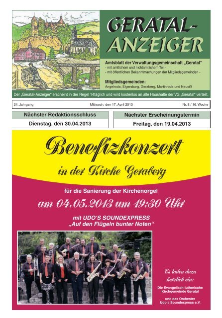 Geratalanzeiger Nr. 08 vom 17.04.2013 - Verwaltungsgemeinschaft ...