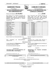 GEMEINDE PRAGS COMUNE DI BRAIES