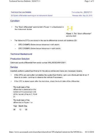 Page 1 of 3 Technical Service Bulletin 2024271/1 10/13/2010 https ...