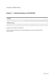 Biologie 1 – 1. Wiederholungsklausur, WS 2004/2005