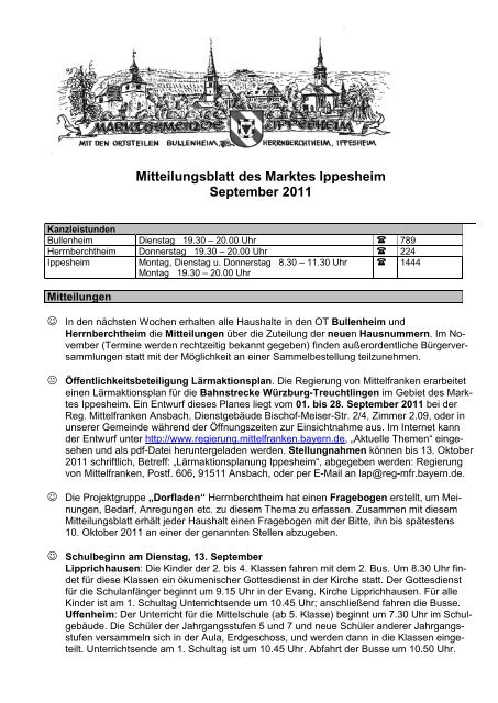 Mitteilungsblatt des Marktes Ippesheim September 2011