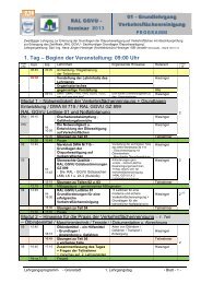 Programm des RAL GGVU Grundlagenlehrgangs