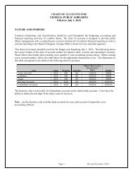 CHART OF ACCOUNTS FOR GEORGIA PUBLIC LIBRARIES Effective