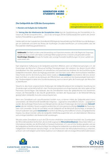 Die Geldpolitik der EZB / des Eurosystems (PDF)