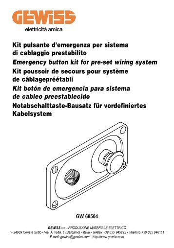 KIT Pulsante Emergenza - Gewiss