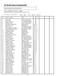 69. Berlin Open Champion., 1. Runde - Startliste 1