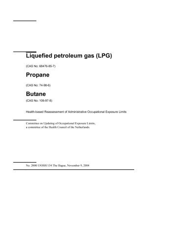 Liquefied petroleum gas (LPG) - Gezondheidsraad