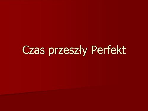 Czasownik das Verb