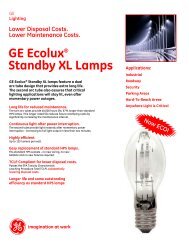 GE Ecolux® Standby XL Lamps - GE Lighting Asia Pacific
