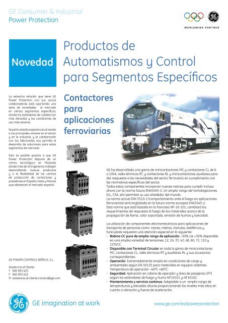 Productos de Automatismos y Control para Segmentos Específicos