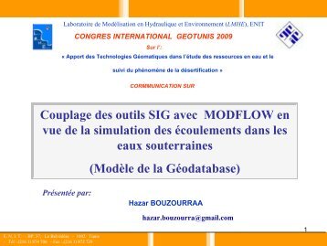 Couplage des outils SIG avec MODFLOW en vue de la simulation ...