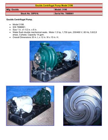 Goulds Centrifugal Pump Model 3196