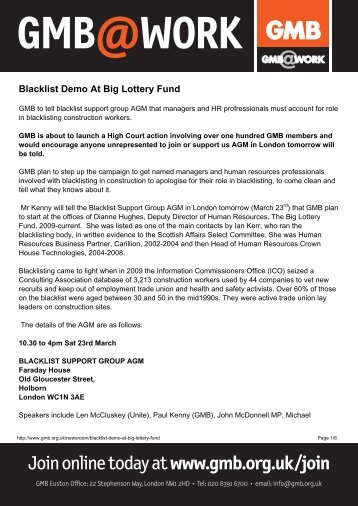 Blacklist Demo At Big Lottery Fundx - GMB