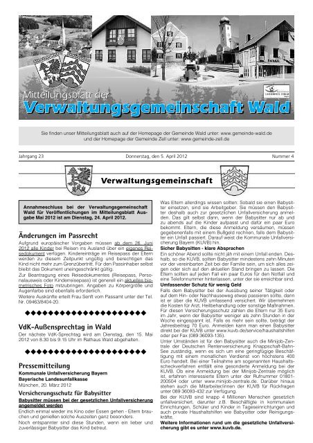 Änderungen im Passrecht VdK-Außensprechtag ... - Gemeinde WALD