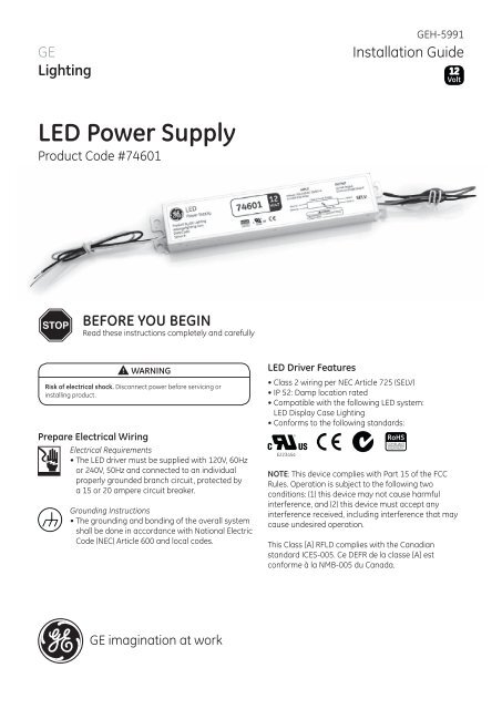 LED Power Supply - GE Lighting