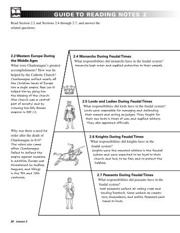 Guide to notes 29 renaissance history alive