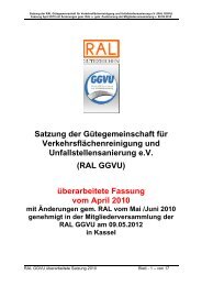 Satzung der RAL GGVU