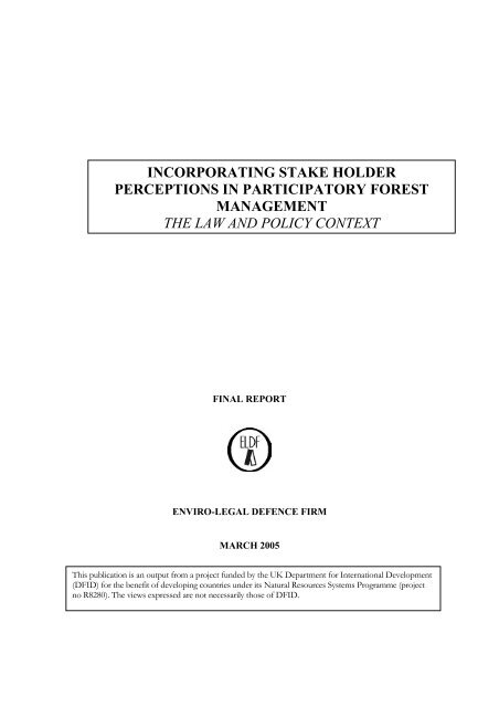 Incorporating Stakeholder Perceptions in Participatory Forest