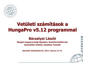 Vetületi számítások a HungaPro v5.12 programmal