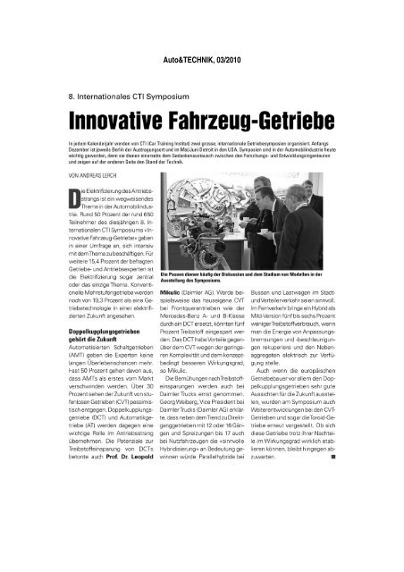 8. Internationales CTI Symposium Innovative Fahrzeug-Getriebe