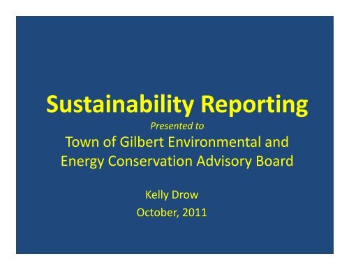 Sustainability Reporting - Town of Gilbert