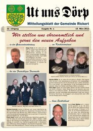 Wir stellen uns ehrenamtlich und gerne den ... - Gemeinde Rickert