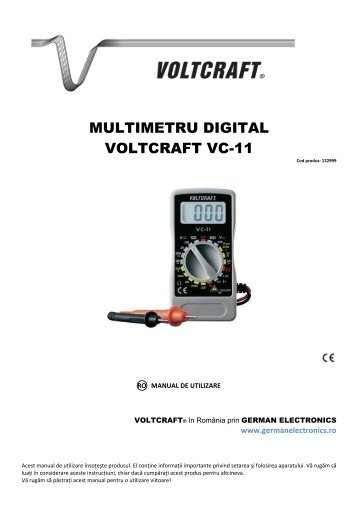 MULTIMETRU DIGITAL VOLTCRAFT VC-11 - German Electronics