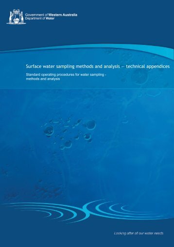 Surface water sampling methods and analysis — technical ...