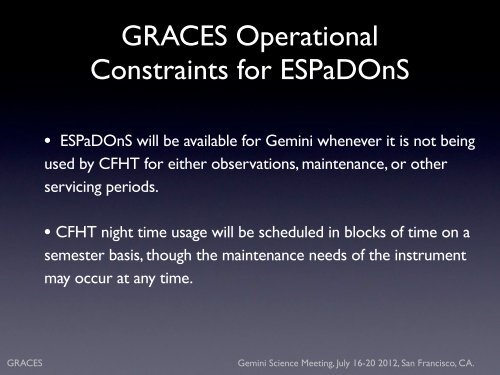 Gemini Remote Access to CFHT ESPaDOnS Spectrograph