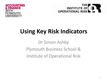 Dr Simon Ashby, Plymouth Business School