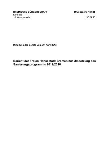 Bericht der Freien Hansestadt Bremen zur Umsetzung des ... - GEW