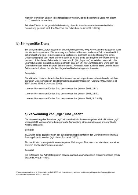 Zitieranleitung - Geographisches Institut der Universität Bonn