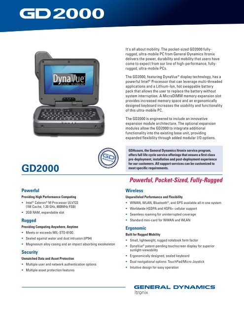 GD2000 Datasheet - General Dynamics Itronix
