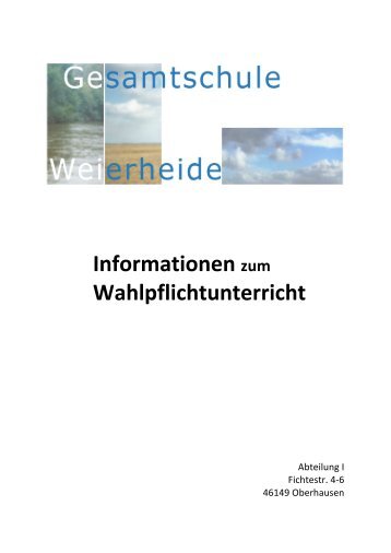 Informationen zum WPU-Unterricht - Gesamtschule Weierheide