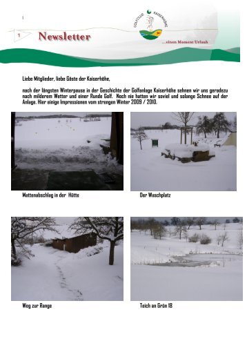 Newsletter 1/10 - Golfclub Kaiserhöhe