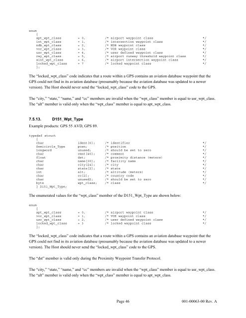 GARMIN GPS Interface Specification