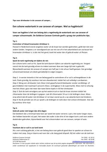 Download PDF voor drinkwater - Gelderse Caravan Centrale