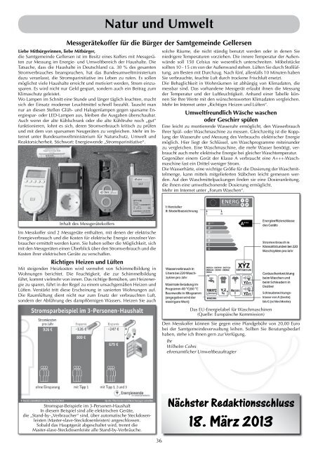 Mitteilungsblatt 02/2013 (pdf 14,2 MB) - Samtgemeinde Gellersen