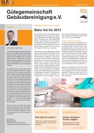 Newsletter November 2012 - Gütegemeinschaft Gebäudereinigung ...