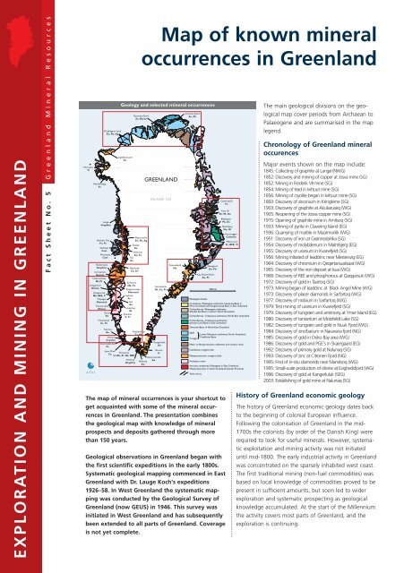 Exploration and Mining in Greenland, Fact sheet no. 5, 2003 - Geus