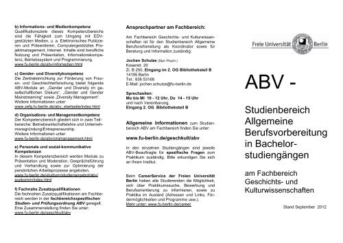 Info-Flyer - Fachbereich Geschichts