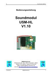 Bedienungsanleitung Soundmodul USM-HL V1.10 - Beier-Electronic