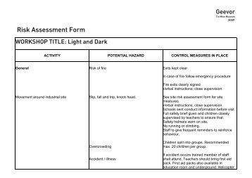 Light and Dark Risk Assessment.pdf - Geevor Tin Mine