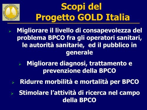 Progetto strategico mondiale per la diagnosi, trattamento e ... - GOLD