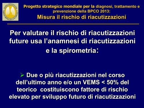 Progetto strategico mondiale per la diagnosi, trattamento e ... - GOLD