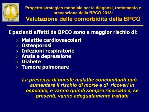 Progetto strategico mondiale per la diagnosi, trattamento e ... - GOLD